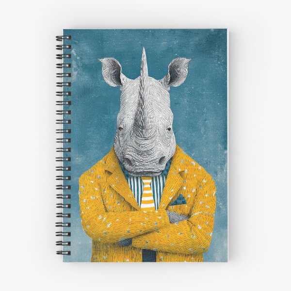 Item preview, Certain – Confident Rhino Illustration in Yellow Jacket designed and sold by semartstudio.