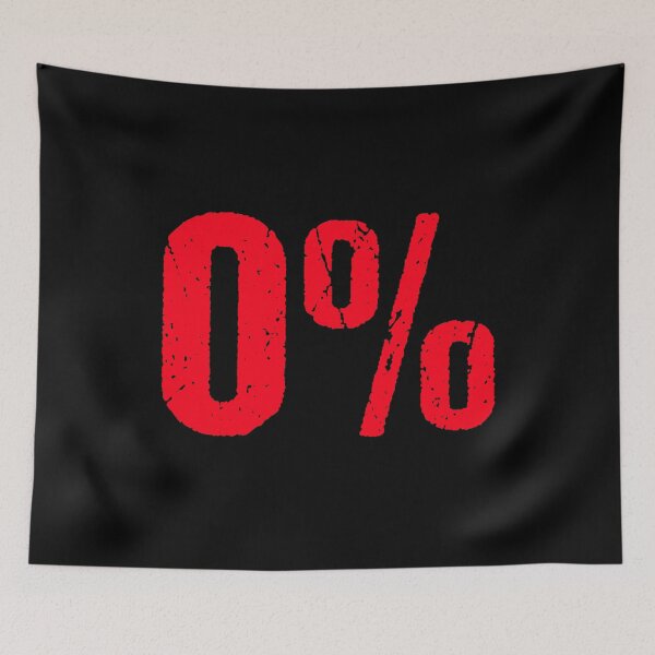 Item preview, 0% in Red Grunge Typography designed and sold by Memes N Lore .