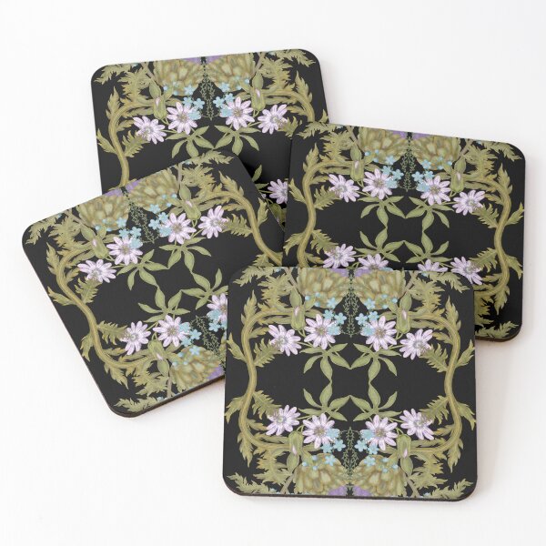 Item preview, Botanical composition of Passiflora herbertiana flowers and artichokes. Botanical Watercolor Hand Drawn Illustration designed and sold by Grin Katalina Floral Patterns & Cozy Art.