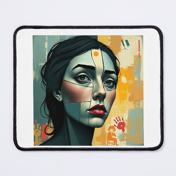 Item preview, Cubist Fragmented Face in Cool Tones designed and sold by sharon1210.