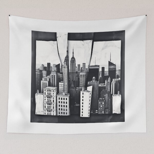 Item preview, Cubist Fragmented Cityscape Art designed and sold by sharon1210.