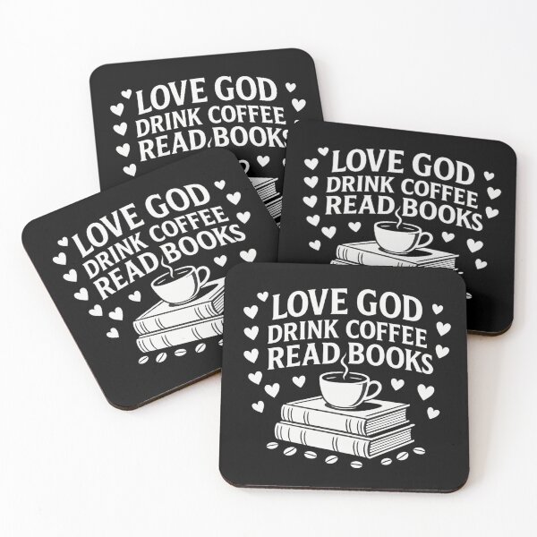 Item preview, Love God Drink Coffee Read Books Religious Quote designed and sold by flagylART.