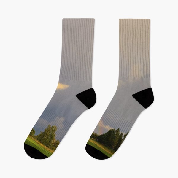 Item preview, Rainbow behind the fields designed and sold by Jouko Lehto Photography.