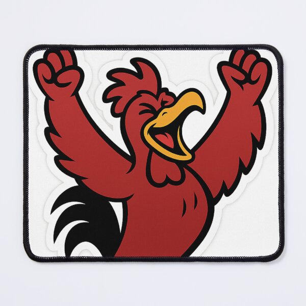 Item preview, Cheering Rooster – Funny Gamecock Cartoon Mascot designed and sold by LunarBones.