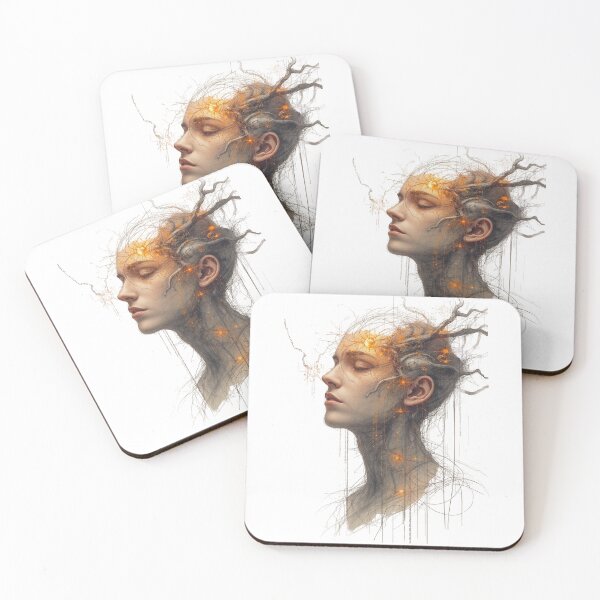 Artikelvorschau, AI & Human Symbiosis Head – Futuristic Hand-Drawn Neural Fusion Art entworfen und verkauft von Jennah.