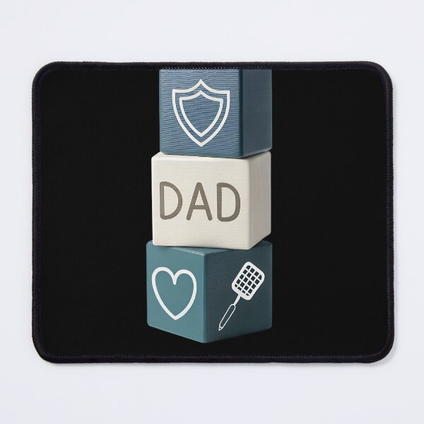 Item preview, Minimalist Dad³ Stacked Blocks Design – Heart, Shield & Grill Spatula Icons designed and sold by VividOrganica.