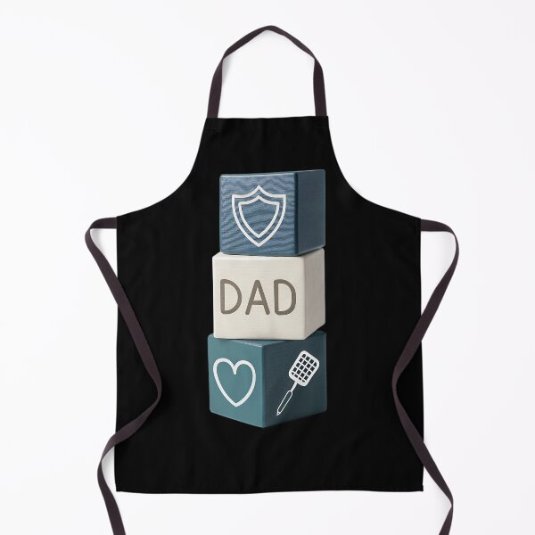 Item preview, Minimalist Dad³ Stacked Blocks Design – Heart, Shield & Grill Spatula Icons designed and sold by VividOrganica.