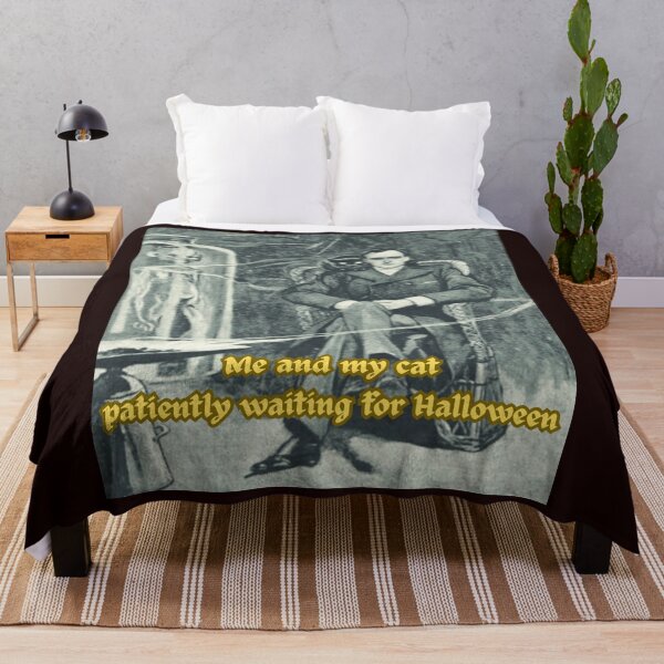 Item preview, Me and my cat patiently waiting for Halloween designed and sold by TwoMagpiesShop.