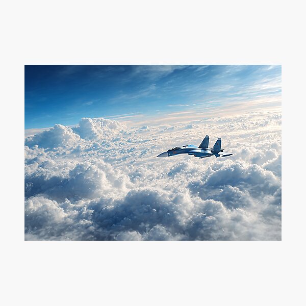 Item preview, Sukhoi Su-27 Against Azure Backdrop designed and sold by Skyframe Aviation.