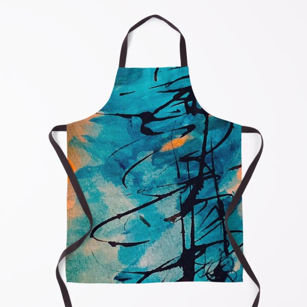 Item preview, Bright colorful abstract in blue and orange designed and sold by Kandoart.