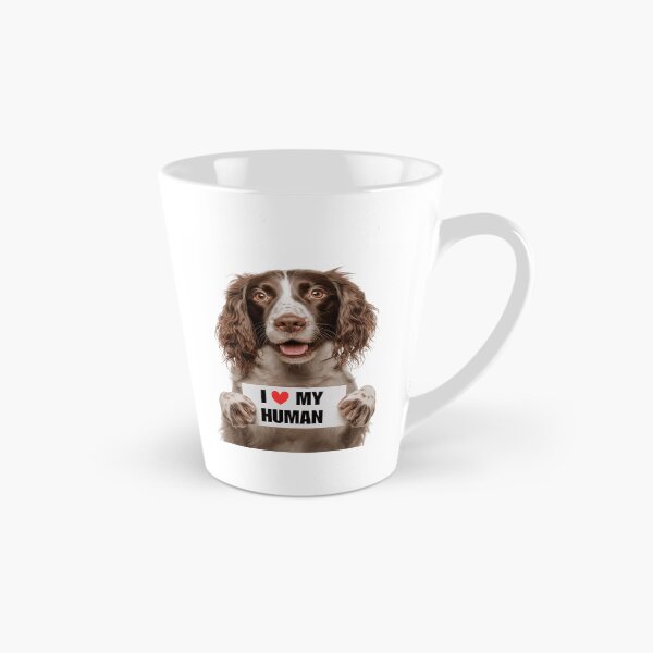 Item preview, Cute English Springer Spaniel dog with Signboard I love my Human  designed and sold by LazyOwlStore.