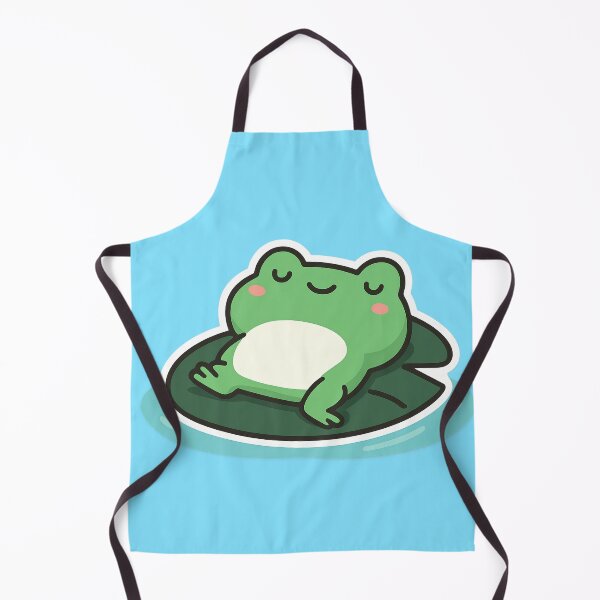 Item preview, Cute Relaxing Frog – Kawaii Frog on Lily Pad Illustration designed and sold by VDekDesigns.