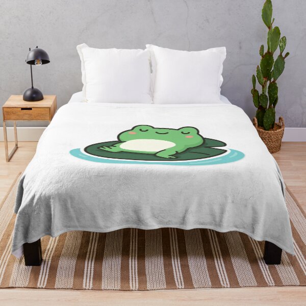Item preview, Cute Relaxing Frog – Kawaii Frog on Lily Pad Illustration designed and sold by VDekDesigns.