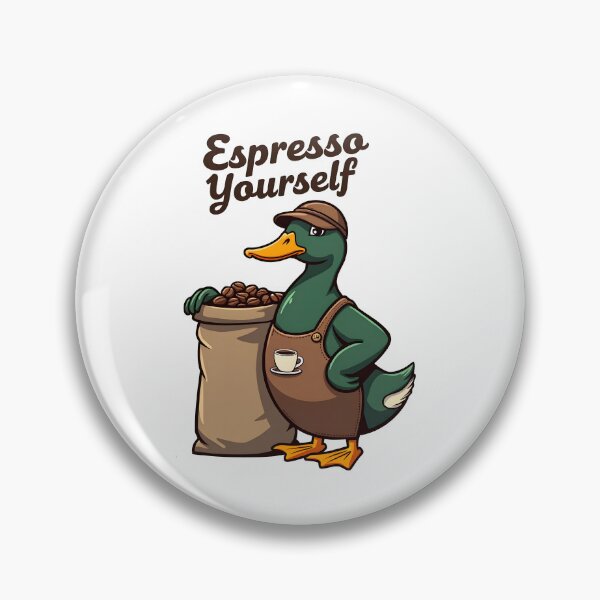 Item preview, Espresso Yourself – Coffee Barista Duck Pun Design designed and sold by TeeTimeTreasure.