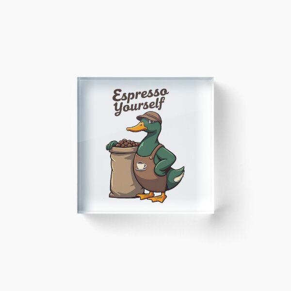Item preview, Espresso Yourself – Coffee Barista Duck Pun Design designed and sold by TeeTimeTreasure.