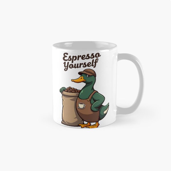 Item preview, Espresso Yourself – Coffee Barista Duck Pun Design designed and sold by TeeTimeTreasure.