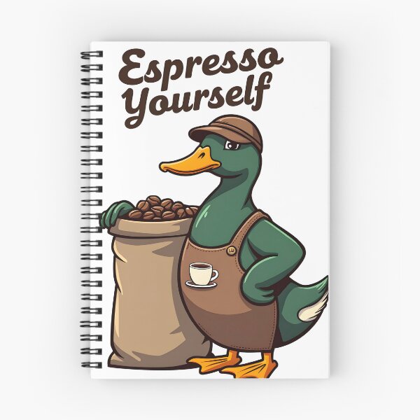 Item preview, Espresso Yourself – Coffee Barista Duck Pun Design designed and sold by TeeTimeTreasure.