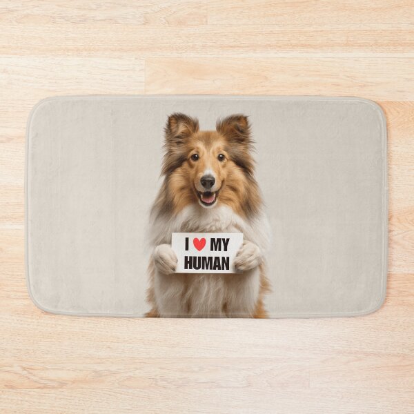 Item preview, Cute Shetland Sheepdog with Signboard I love my Human  designed and sold by LazyOwlStore.