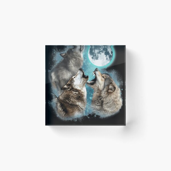 Item preview, 3 Wolf Moon Howling Wolf Head Funny Wolves For Men Women T-Shirt (1) designed and sold by evar42devon.