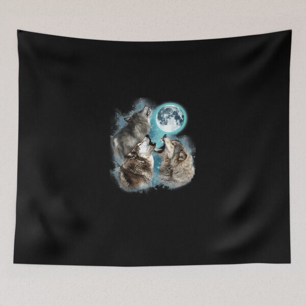 Item preview, 3 Wolf Moon Howling Wolf Head Funny Wolves For Men Women T-Shirt (1) designed and sold by evar42devon.
