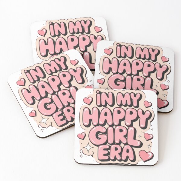 Aperçu de l'œuvre In My Happy Girl Era – Affiche / Design Kawaii Rose créée et vendue par MeowLoka ⭐⭐⭐⭐.