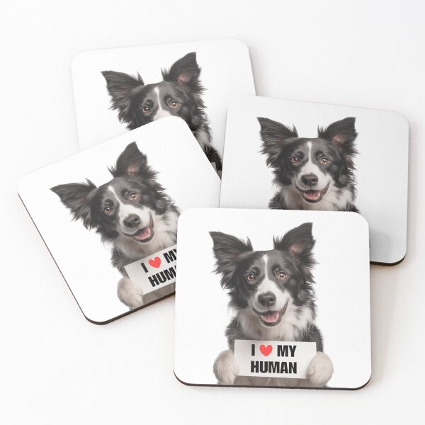 Item preview, Cute Border Collie dog with Signboard I love my Human  designed and sold by LazyOwlStore.