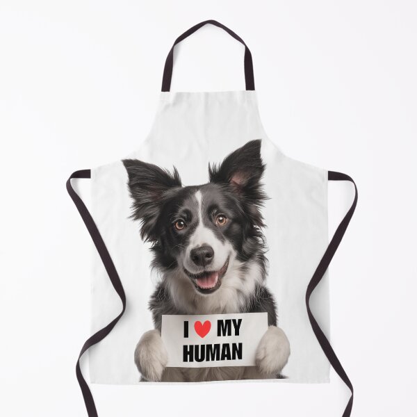 Item preview, Cute Border Collie dog with Signboard I love my Human  designed and sold by LazyOwlStore.
