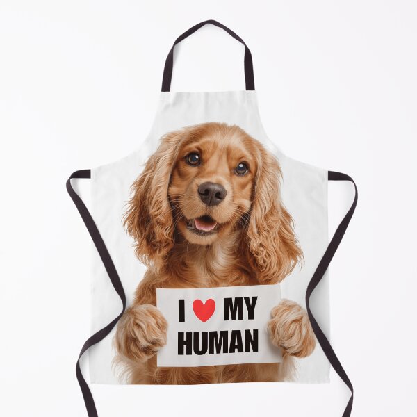 Item preview, Cute Cocker Spaniel dog with Signboard I love my Human designed and sold by LazyOwlStore.