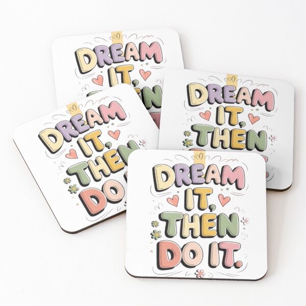 Item preview, Sticker Citation Inspirante – Dream It, Then Do It – Affiche Motivation Colorée designed and sold by MeowLoka ⭐⭐⭐⭐.
