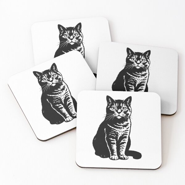 Item preview,  The British Shorthair - Black & White Bold Stencil Cat Portrait designed and sold by blaze_art.