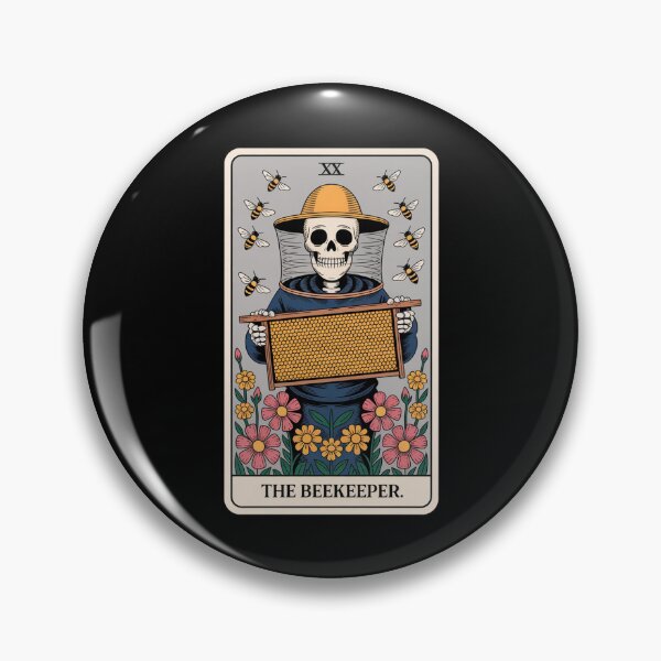 Item preview, The Beekeeper Skeleton Buzzing Tarot Card Design designed and sold by Blok45.