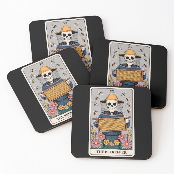 Item preview, The Beekeeper Skeleton Buzzing Tarot Card Design designed and sold by Blok45.