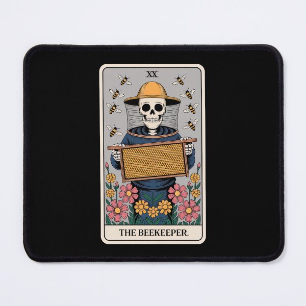 Item preview, The Beekeeper Skeleton Buzzing Tarot Card Design designed and sold by Blok45.