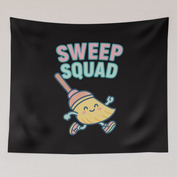 Item preview, Sweep Squad – Cute Cartoon Broom Character Design designed and sold by AwesomeBeyondLimits.