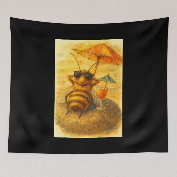 Item preview, Cool Beach Bee Watercolor designed and sold by Sarcastic designs.