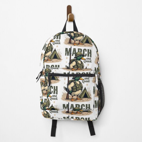 Item preview, March and Quack Funny Military Duck Design designed and sold by TeeTimeTreasure.
