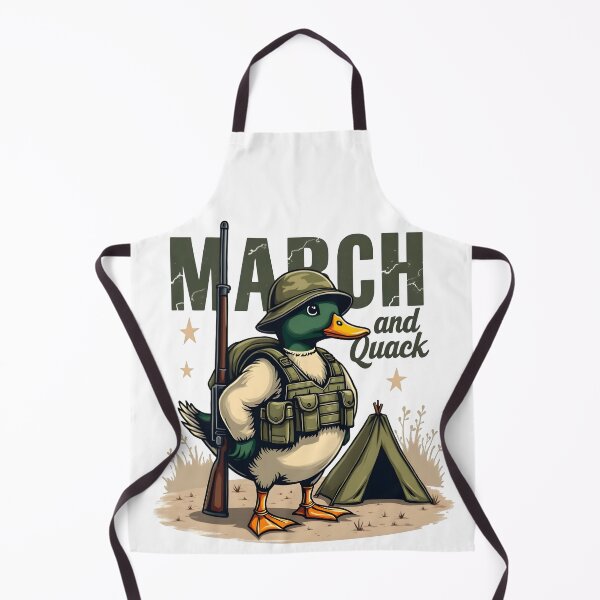 Item preview, March and Quack Funny Military Duck Design designed and sold by TeeTimeTreasure.