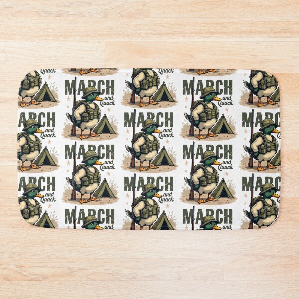 Item preview, March and Quack Funny Military Duck Design designed and sold by TeeTimeTreasure.