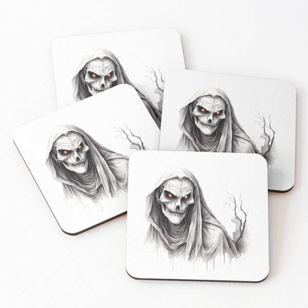 Item preview, Sinister Skull Spirit – Gothic Horror Red Eyes Skeleton in Ghostly Cloak designed and sold by Fashionpopss.