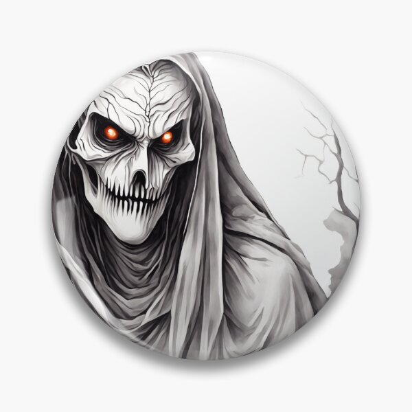Item preview, Sinister Skull Spirit – Gothic Horror Red Eyes Skeleton in Ghostly Cloak designed and sold by Fashionpopss.