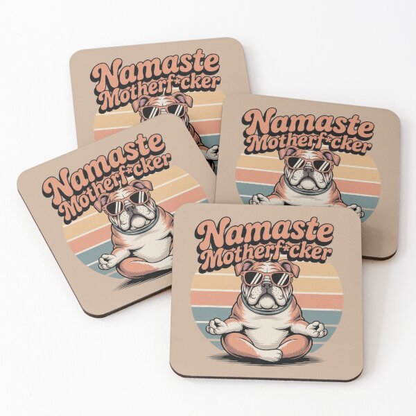 Item preview, Namaste Motherfcker – Retro Meditating Dog Yoga Art designed and sold by SoulPaws.