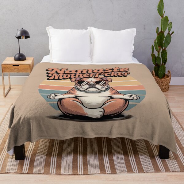 Item preview, Namaste Motherfcker – Retro Meditating Dog Yoga Art designed and sold by SoulPaws.