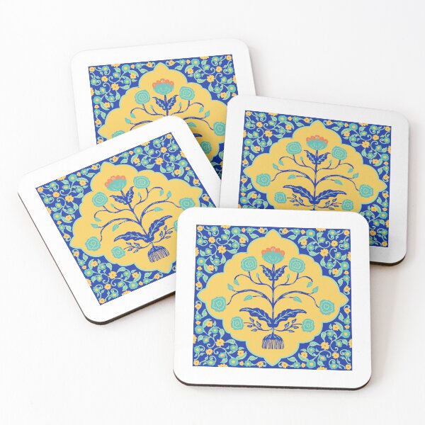Item preview, Kalamkari blue flowers designed and sold by Anisha  Vaz.