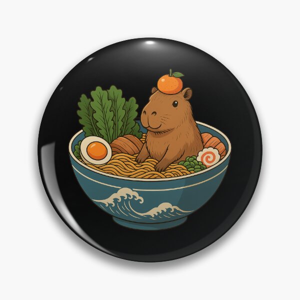 Item preview, Cute Capybara in a Bowl of Ramen designed and sold by Aiolin.