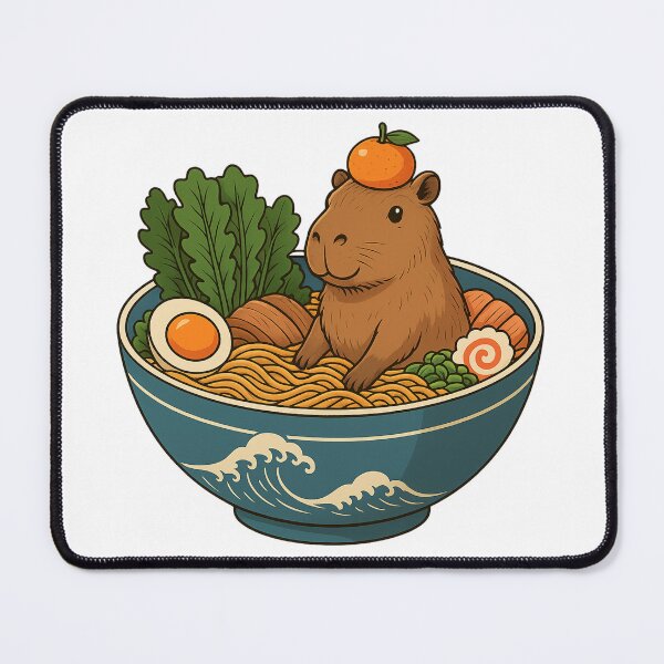 Item preview, Cute Capybara in a Bowl of Ramen designed and sold by Aiolin.