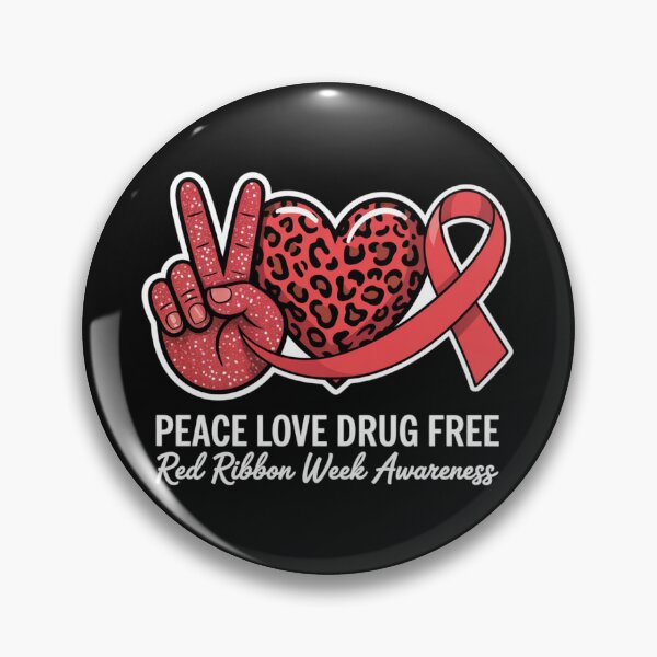 Item preview, Peace Love Drug Free Red Ribbon Week Awareness 2025 designed and sold by Vastingan.
