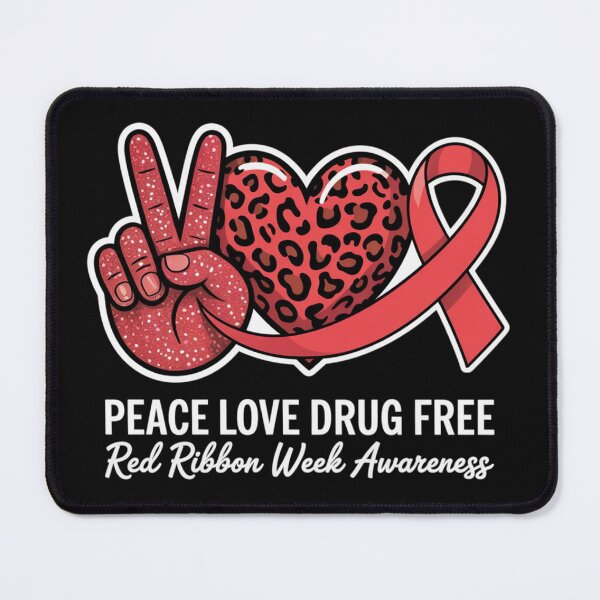 Item preview, Peace Love Drug Free Red Ribbon Week Awareness 2025 designed and sold by Vastingan.