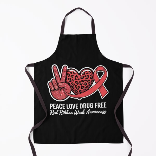 Item preview, Peace Love Drug Free Red Ribbon Week Awareness 2025 designed and sold by Vastingan.