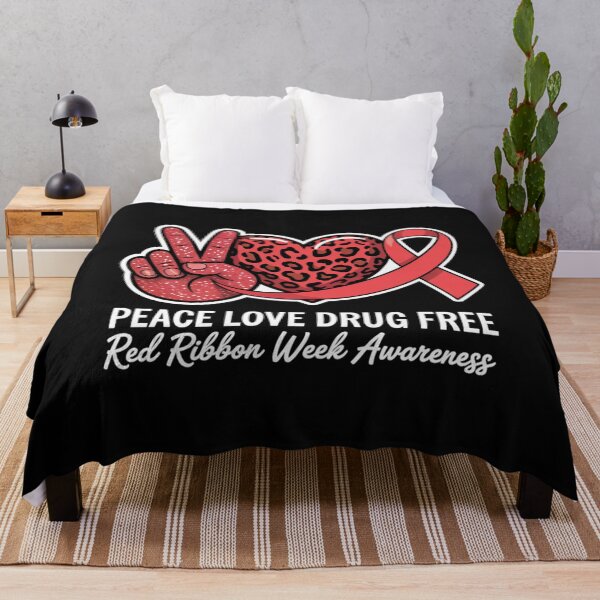Item preview, Peace Love Drug Free Red Ribbon Week Awareness 2025 designed and sold by Vastingan.