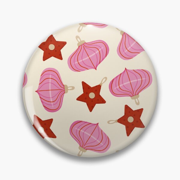 Item preview, Christmas Pink and Red Ornaments Holiday Pattern designed and sold by Farissa Designs.